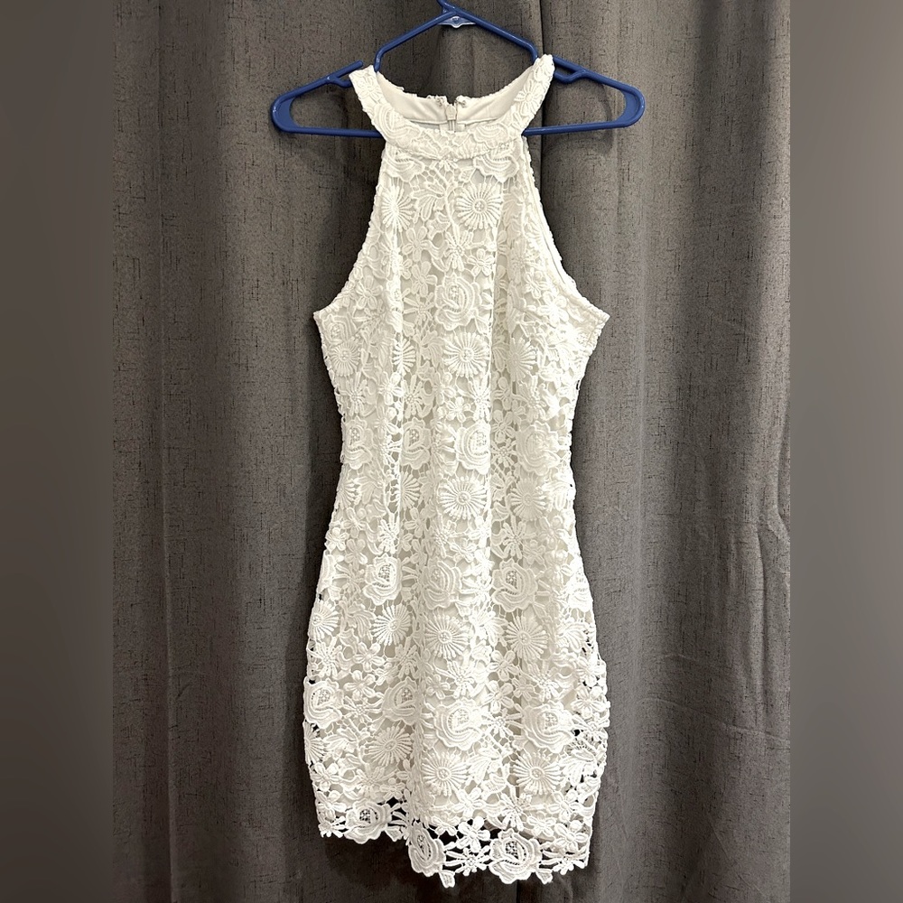 Lulus Love Poem Ivory Lace dress
